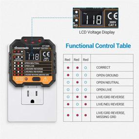 img 2 attached to DEWENWILS Outlet Tester: LCD Display, GFCI Receptacles Tester, CAT ll 300V, 7 Visual Indications, Home & Professional Use