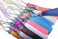 🎉 konmay 10pcs 8.5cm(3.4'') craft tassels with antique silver caps - perfect for jewelry making, crafts & decorations (mixed randomly) logo