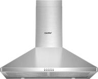 comfee 30 inch ducted pyramid range 450 cfm stainless steel wall mount vent hood: powerful 3 speed exhaust fan, 5-layer aluminum filters, led lights & ductless conversion логотип