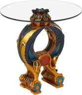 🦅 egyptian altar side table - design toscano wings of horus, full color logo