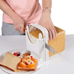 img 4 attached to 🍞 Bread Slicer Toast Slicer: A Handy Adjustable Cutting Guide for Homemade Bread, Bagels, and More - Compact, Foldable Design with 4 Slice Thickness Options