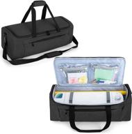 curmio carrying case for cricut explore air 2, cricut maker, silhouette cameo 4/3 - craft storage bag with pockets, black (patented design) logo