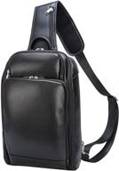 🎒 italian leather shoulder daypack with zippers for casual backpacking logo