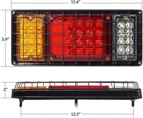 img 2 attached to Задние LED фары для грузовика и прицепа Partsam 2Pcs - водонепроницаемые 40 LED задний поворотный и стоп-сигнал с защитой из железной сетки - идеальны для грузовика, лодки, прицепа, UTV и дома на колесах