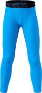 🏃 tsla boys youth upf 50+ compression pants baselayer - cool dry running tights with 4-way stretch - workout leggings логотип