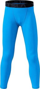 img 4 attached to 🏃 TSLA Boys Youth UPF 50+ Compression Pants Baselayer - Cool Dry Running Tights with 4-Way Stretch - Workout Leggings