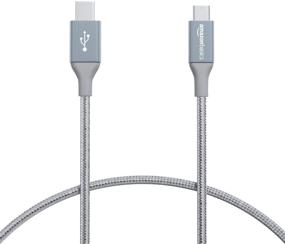img 4 attached to 🔌 Amazon Basics 1ft Dark Gray USB Type-C to Micro-B 2.0 Cable - Double Braided Nylon Charger Male Cord