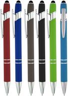 🖊️ capacitive stylus pens - soft rubberized grip styli with sensitive rubber tip for your phone - compatible with most touch screen devices - assorted colors - pen and stylus combo, 6 pack logo