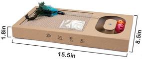 img 3 attached to 🐱 Dono Pet Cat Scratch Pad- Multifunction Cat Scratcher Cardboard with Spring Feather Teaser: Interactive Kitty Playtime with Turntable Scratching Pad & Catnip Included