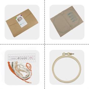 img 3 attached to 🧵 Beginner Stamped Embroidery Starter Kits - Cross Stitch Kits with Embroidered Hoop for Adults, Floral Pattern Hand Embroidery Craft Kits, Perfect Christmas and Birthday Gift