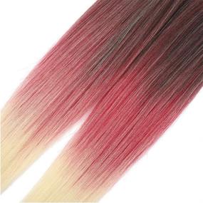 img 1 attached to 🌈 Новое косметическое средство для волос Newluyang Ombre Easy Braid Pre Stretched Braiding Hair Extensions 26 дюймов, 6 пачек Профессиональные змеевики для волос без зуда, удобные для приготовления кипятка Волоконные косички для крючкового вязания - Трехцветная палитра: Черно-фиолетовый, Красно-блонд, 1б-Фиолетовый, Красно-блонд, 613