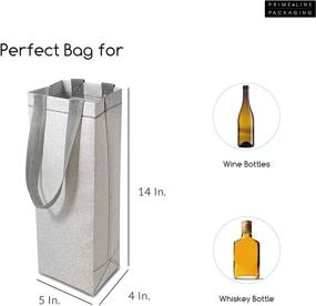 img 3 attached to 🍷 Premium Quality Reusable Wine Silver Glitter Gift Bags - Ideal for Party Favours, Weddings, House Warming Gifts - 12 Pcs, 5"x4"x14" with Sturdy Handles and Tags