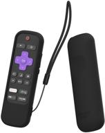 🔌 shockproof and protective silicone cover for sharp roku tv voice remote rcal7r with power and mute button, anti-lost with remote loop - sikai black case for kids-friendly use logo