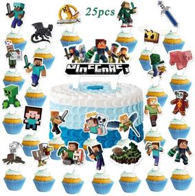 img 4 attached to Minecraf_T Toppers Cupcake Birthday Supplies