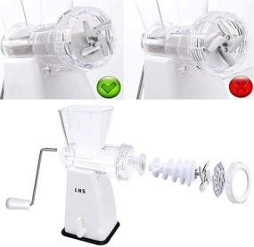 img 2 attached to 🍖 Efficient Home Use Manual Meat Grinder: Stainless Steel Blades, Powerful Suction Base, Fast & Effortless Grinding for All Meats - White