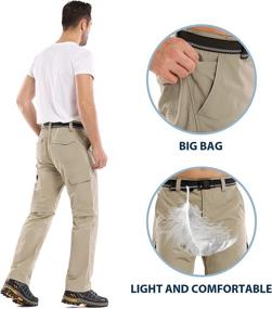 img 1 attached to Mens Hiking and Fishing Pants: Lightweight, Quick-Dry, Zip-Off, UPF 50+ Safari Pants for Outdoor Travel