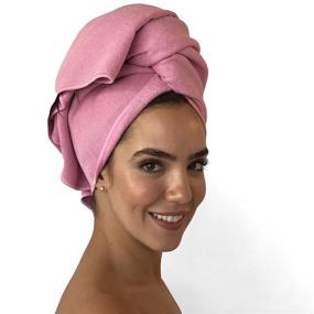 img 3 attached to 🐝 BeeDry Microfiber Hair Towel by Beauty Bee: Luxurious MicroCrepe Fabric, XL Size 22"x 42" - Lightweight & Super Absorbent for Effortless Drying - Stay-In-Place Design with Hang Loop