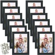 🖼️ stylish 4x6 black picture frames bulk: giftgarden set of 12 for wall or tabletop décor логотип