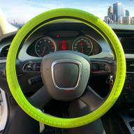 🚗 zatooto green nonslip silicone car steering wheel covers - 3d massage hands - suitable for 13-16.5 inch - enhanced grip for women and men logo
