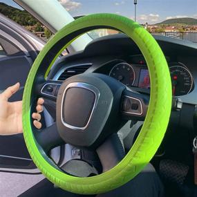 img 3 attached to 🚗 ZATOOTO Green Nonslip Silicone Car Steering Wheel Covers - 3D Massage Hands - Suitable for 13-16.5 Inch - Enhanced Grip for Women and Men