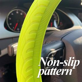 img 2 attached to 🚗 ZATOOTO Green Nonslip Silicone Car Steering Wheel Covers - 3D Massage Hands - Suitable for 13-16.5 Inch - Enhanced Grip for Women and Men