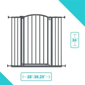 img 3 attached to 🚪 Gray Summer Extra Tall Decor Safety Baby Gate - 36” Height, Ideal for Openings from 28” to 38.25” Wide, with a 20” Wide Door Opening - Ideal Baby and Pet Gate
