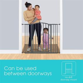 img 2 attached to 🚪 Gray Summer Extra Tall Decor Safety Baby Gate - 36” Height, Ideal for Openings from 28” to 38.25” Wide, with a 20” Wide Door Opening - Ideal Baby and Pet Gate