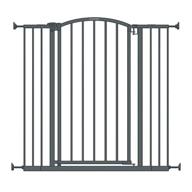 🚪 серый летний экстра-высокий декоративный безопасный детский забор - высота 36”, идеально подходит для проемов шириной от 28” до 38.25”, с дверным проемом шириной 20” - идеальный детский и домашний забор логотип