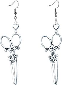 img 4 attached to Coadipress Gothic Scissors Dangle Drop Earrings: Unique Heart Shears 💇 Jewelry for Women/Girls, Fashion Silver Punk Style; Impressive Gifts for Hairdressers