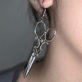 img 2 attached to Coadipress Gothic Scissors Dangle Drop Earrings: Unique Heart Shears 💇 Jewelry for Women/Girls, Fashion Silver Punk Style; Impressive Gifts for Hairdressers