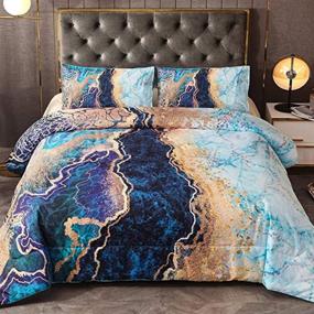 img 4 attached to YEARNING Queen Size Bedding Comforter Sets: Retro Style Watercolor Artwork Design, Ultra Soft Quilt Set with Matching Pillow Sham