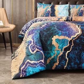 img 2 attached to YEARNING Queen Size Bedding Comforter Sets: Retro Style Watercolor Artwork Design, Ultra Soft Quilt Set with Matching Pillow Sham