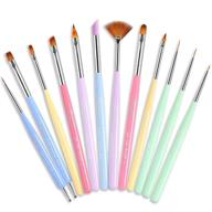 complete nail art brush set: 12 pcs for diy manicure at home or salon use logo