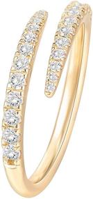 img 4 attached to 💍 PAVOI 14K Gold Plated CZ Open Twist Eternity Band for Women