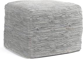 img 4 attached to SimpliHome Fredrik Square Pouf, 18 inch Cream: Versatile Comfort and Style