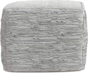 img 2 attached to SimpliHome Fredrik Square Pouf, 18 inch Cream: Versatile Comfort and Style