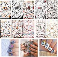 🎃 konsait 1100+pcs halloween and christmas 3d nail stickers: spooky skulls, bats, and festive santa claus, perfect nail art designs for women and girls logo