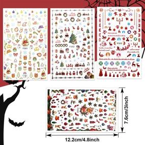 img 3 attached to 🎃 Konsait 1100+pcs Halloween and Christmas 3D Nail Stickers: Spooky Skulls, Bats, and Festive Santa Claus, Perfect Nail Art Designs for Women and Girls