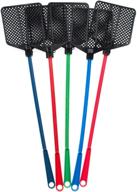 🪰 ofxdd rubber fly swatter - long fly swatter pack for effective pest control - heavy duty fly swatter (5 pack) - assorted colors - beautiful design logo