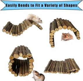 img 2 attached to 🐹 Natural Wood Hamster Bridge & Rat Ladder Toy: Perfect Hideout for Small Animals - Guinea Pigs, Chinchillas, Ferrets, Reptiles, and More!