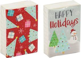 img 1 attached to Christmas Pocket Tissues: 4 Festive Designs, 72 Travel Size Packs
