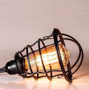 img 1 attached to 💡 Enhance Your Space with Industrial Light Bulb Cage 4 Pack - DIY Vintage Style Pendant Light Wall Lamp Accessory, Edison Lamp Guard, Industrial Lamp Cage