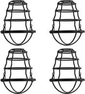 💡 enhance your space with industrial light bulb cage 4 pack - diy vintage style pendant light wall lamp accessory, edison lamp guard, industrial lamp cage logo