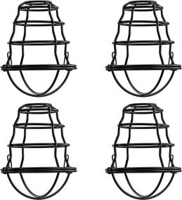 img 4 attached to 💡 Enhance Your Space with Industrial Light Bulb Cage 4 Pack - DIY Vintage Style Pendant Light Wall Lamp Accessory, Edison Lamp Guard, Industrial Lamp Cage