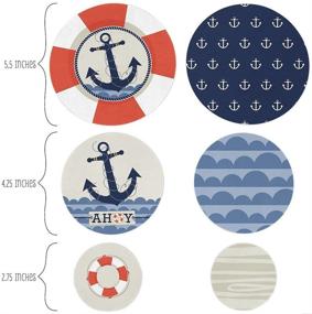 img 3 attached to 🎉 Giant Circle Confetti - Nautical Theme - Ahoy Baby Shower or Birthday Party Decorations - Large Confetti 27 Count by Big Dot of Happiness