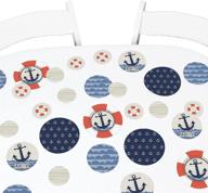 🎉 giant circle confetti - nautical theme - ahoy baby shower or birthday party decorations - large confetti 27 count by big dot of happiness logo