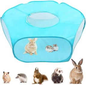 img 4 attached to PrimePets Foldable Cat Cage Tent: Portable Waterproof Playpen for Small Animals - Guinea Pigs, Rabbits, Hamsters, and More!