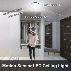 img 3 attached to 🔦 iMaihom Motion Sensor 18W LED Ceiling Light, 6000K 1600LM Neutral White Round Flush Mount Fixture, IP54 Waterproof CRI 90+ Ceiling Lamp for Hallway, Porch, Stairs, Closet