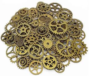 img 2 attached to Bodosac 300g Assorted Vintage Antique Steampunk Gear Charms Watch Cog Wheel Sets - 5 Color Options