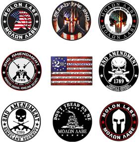 img 3 attached to GTOTd 2nd Amendment Stickers - 10 Designs, Large Size, America's Constitutional Homeland Security Round Sticker Decal for Skateboards, Guitars, Laptops, Luggage (2 Pcs each)